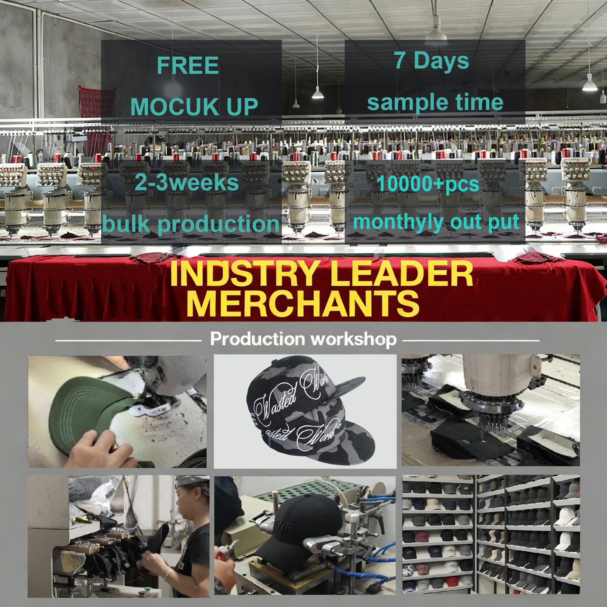 Wholesale China High Quality Custom Embroidery logo Fifty Snap Back Snapback Gorras Goras Fitted Caps Hats for Men Man