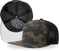 Flat Bill Hat Custom Flat Bill Snapback Hat Waterproof Breathable Laser Cut Perforated Snapback Cap