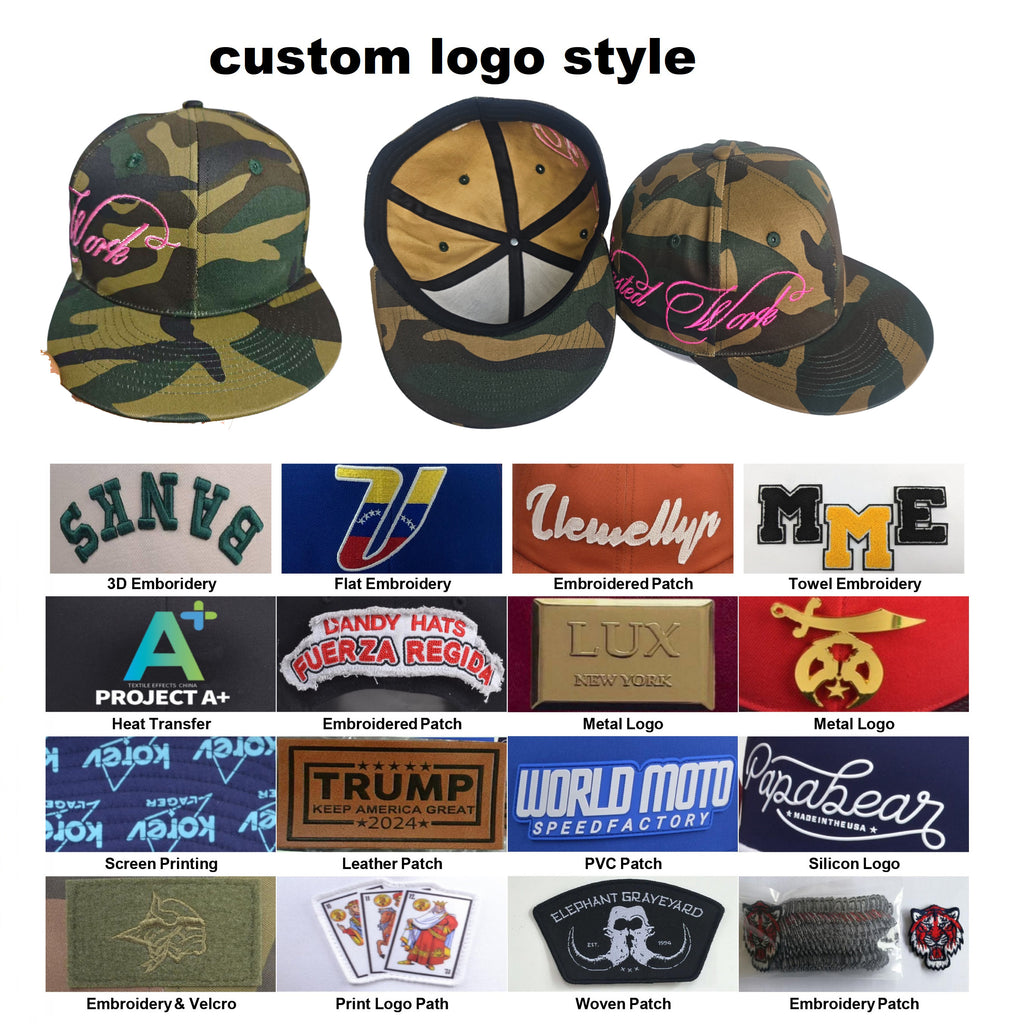 Wholesale China High Quality Custom Embroidery logo Fifty Snap Back Snapback Gorras Goras Fitted Caps Hats for Men Man