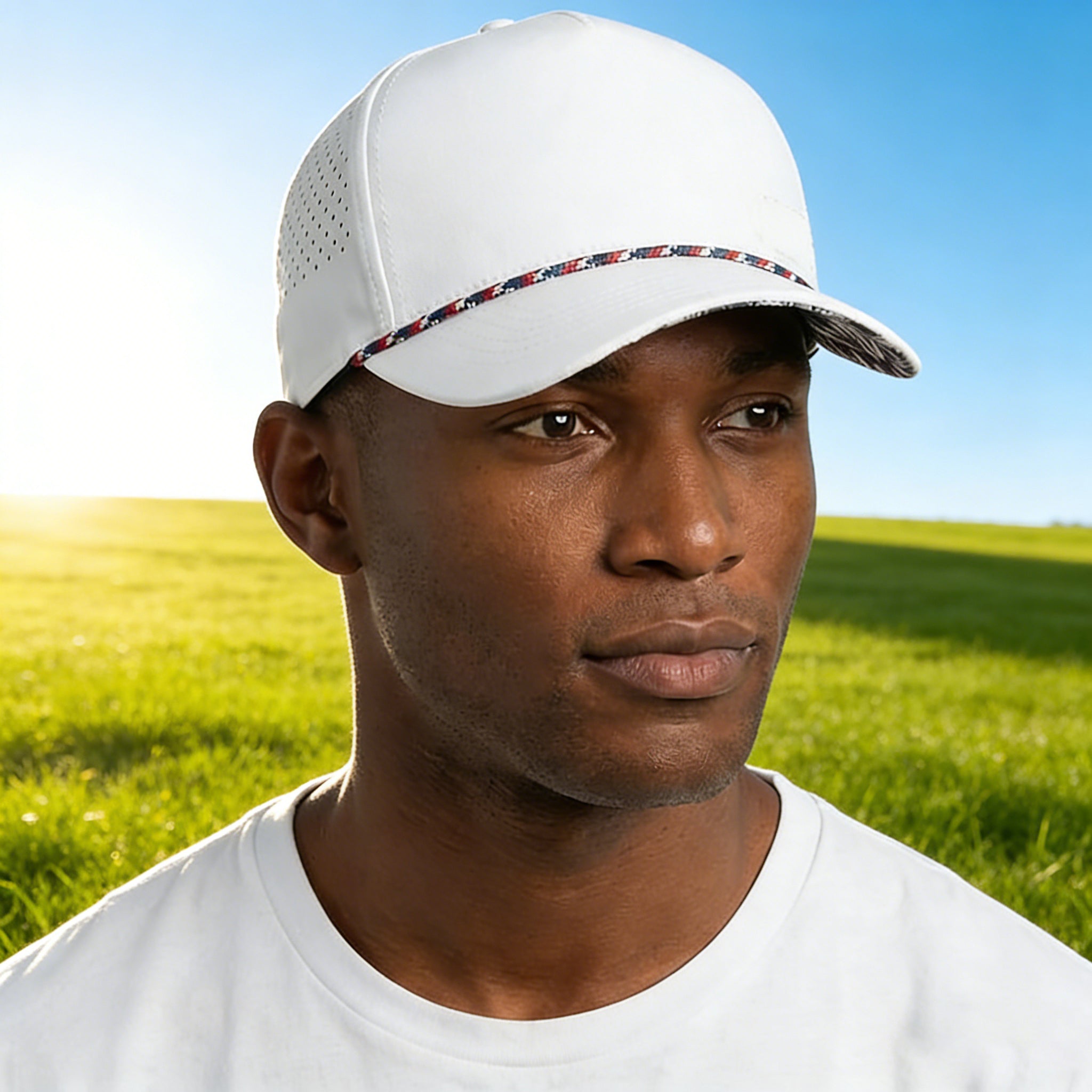 Custom 5 Panel Embroidery Logo Baseball Cap Waterproof Laser Cut Drilled Hole Perforated Hat Gorras